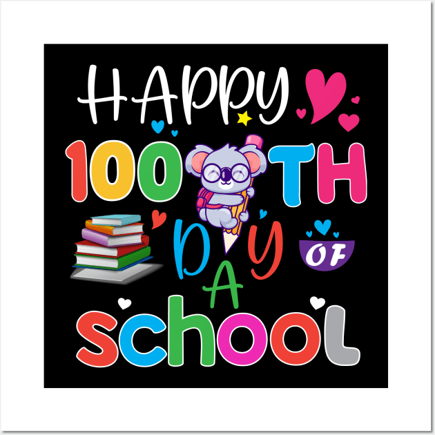 Teacher Kids Retro Groovy 100 Days Happy 100th Day Of School Wall Art by vestiti